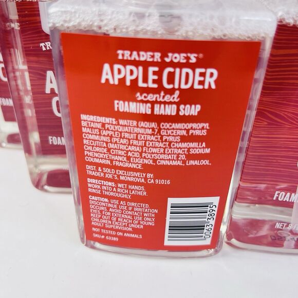 NEW Trader Joe's APPLE CIDER 8 fl. oz Scented Foaming Hand Soap NEW PACKAGING - Picture 4 of 4